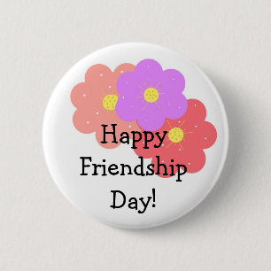 Badge Rond 5 Cm Joyeuse Journée de l'amitié florale