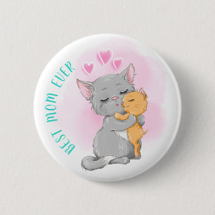 Badge Rond 5 Cm Joyeuse journée des mères, Mignonne journée des mè