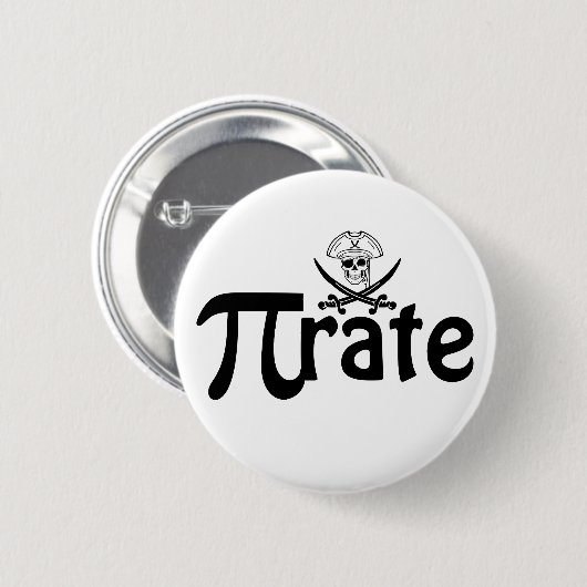 Badge Rond 5 Cm Joyeuse Journée Pi | Pi-rate (Devant & derrière)