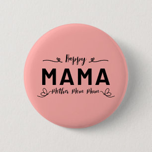 Badge Rond 5 Cm Joyeuse MAMA - Mère Maman Maman