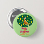 Badge Rond 5 Cm Joyeuse perdrix de Noël dans le poirier (Devant & derrière)