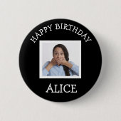 Badge Rond 5 Cm Joyeuse photo d'anniversaire (Devant)