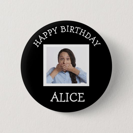Badge Rond 5 Cm Joyeuse photo d'anniversaire (Devant)