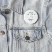 Badge Rond 5 Cm Joyeuse Saint-Patrick famille nom vert minimal (En situation)