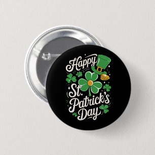 Badge Rond 5 Cm Joyeuse Saint-Patrick Patrimoine Irlandais St Patt