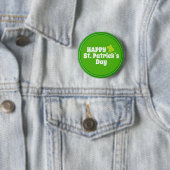 Badge Rond 5 Cm Joyeuse Saint Patrick`s day Green Lucky Shamrock (En situation)