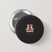 Badge Rond 5 Cm Joyeuse Saint-Valentin Couple Beagle (Devant & derrière)