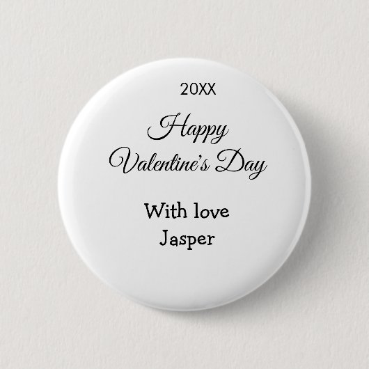Badge Rond 5 Cm Joyeuse Saint-Valentin nom amour simple année styl (Devant)