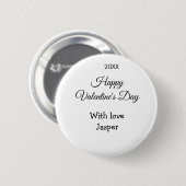 Badge Rond 5 Cm Joyeuse Saint-Valentin nom amour simple année styl (Devant & derrière)