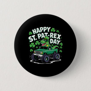 Badge Rond 5 Cm Joyeuse St Pat-rex Patricks Day Dinosaure Monstre 