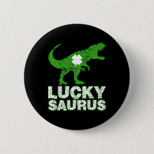 Badge Rond 5 Cm Joyeuse St Patrick Chanceuxsaurus Dinosaure Shamro