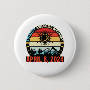 Badge Rond 5 Cm Joyeuse Totalité Solaire Eclipse Awesome Anniversa