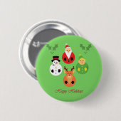 Badge Rond 5 Cm Joyeuses fêtes ! (Devant & derrière)