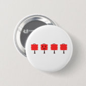 Badge Rond 5 Cm Joyeuses lanternes rouges (Devant & derrière)