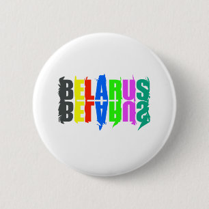 Badge Rond 5 Cm Joyeuses Lettres colorées de Biélorussie