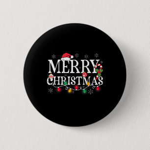 Badge Rond 5 Cm Joyeuses lumières de Noël Santa Hat Noël Famille H