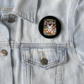 Badge Rond 5 Cm Joyeuses Pâques Petit Lapin (En situation)