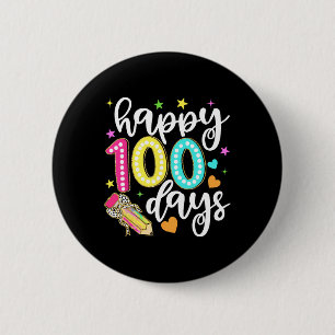 Badge Rond 5 Cm Joyeux 100 Jours Coquette Bow Apple 100ème Jour De