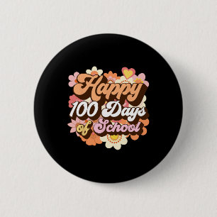 Badge Rond 5 Cm Joyeux 100 Jours D'école Enseignant Enfants Rétro