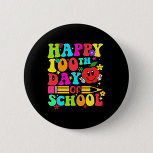 Badge Rond 5 Cm Joyeux 100ème Jour De L'École Rétro 100 Jours Ense
