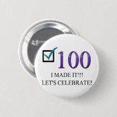 Badge Rond 5 Cm Joyeux 100th anniversaire (Devant & derrière)