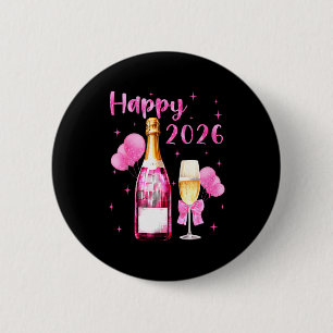 Badge Rond 5 Cm Joyeux 2026 À une nouvelle année 2026 Champagne Co
