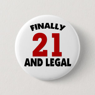 Badge Rond 5 Cm Joyeux 21 anniversaire