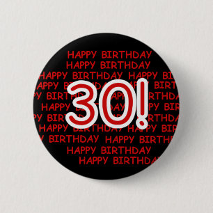 Badge Rond 5 Cm Joyeux 30ème anniversaire