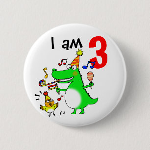 Badge Rond 5 Cm Joyeux 3ème anniversaire (j'ai 3) ans