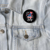 Badge Rond 5 Cm Joyeux 4 juillet (En situation)
