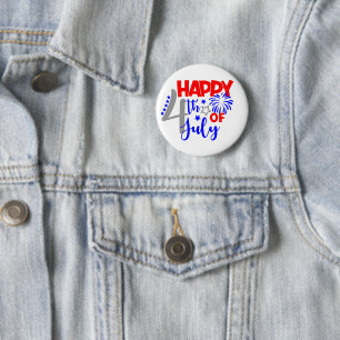 Badge Rond 5 Cm Joyeux 4 juillet