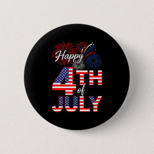 Badge Rond 5 Cm Joyeux 4 juillet cool fête de l'indépendance patri