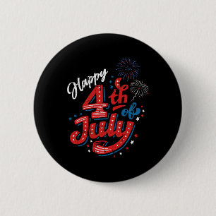 Badge Rond 5 Cm Joyeux 4 juillet Cool Independence Day Patriotique