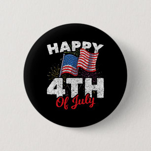 Badge Rond 5 Cm Joyeux 4 juillet Fête patriotique américaine Drape