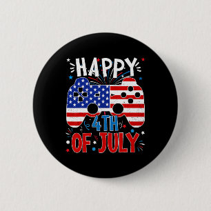 Badge Rond 5 Cm Joyeux 4 juillet jeu patriotique drapeau américain