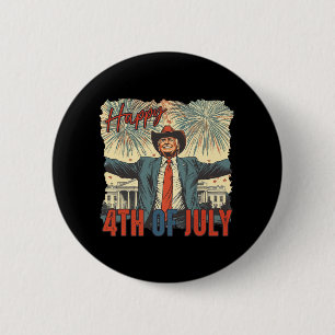 Badge Rond 5 Cm Joyeux 4 juillet Jour de l'indépendance de Trump 1