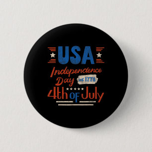 Badge Rond 5 Cm Joyeux 4 juillet Jour de l'indépendance États-Unis