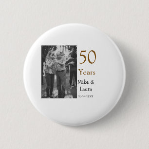Badge Rond 5 Cm Joyeux 50e anniversaire ajouter nom du couple date