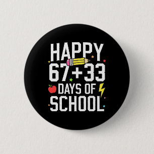 Badge Rond 5 Cm Joyeux 67 33 Jours D'école 100ème Jour D'école Enf