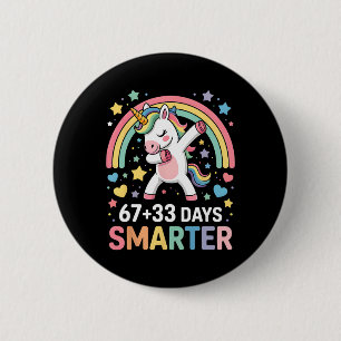 Badge Rond 5 Cm Joyeux 67+ 33 Jours D'école Six Sept Mème Enseigna