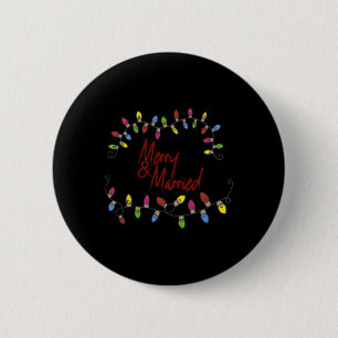 Badge Rond 5 Cm Joyeux & Marié Premier Couple Correspondant De