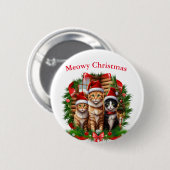 Badge Rond 5 Cm Joyeux animaux de Noël (Devant & derrière)