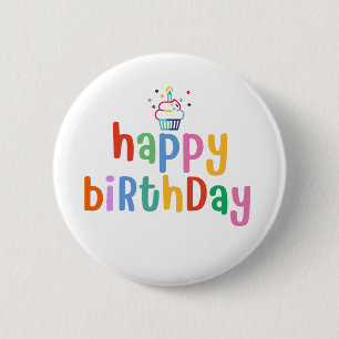 Badge Rond 5 Cm joyeux anniversaire