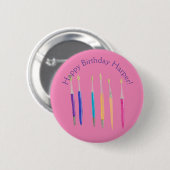 Badge Rond 5 Cm Joyeux Anniversaire (Devant & derrière)