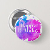 Badge Rond 5 Cm Joyeux anniversaire (Devant & derrière)