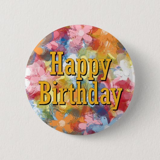 Badge Rond 5 Cm Joyeux anniversaire (Devant)