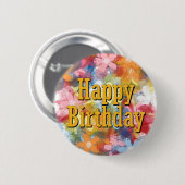 Badge Rond 5 Cm Joyeux anniversaire (Devant & derrière)