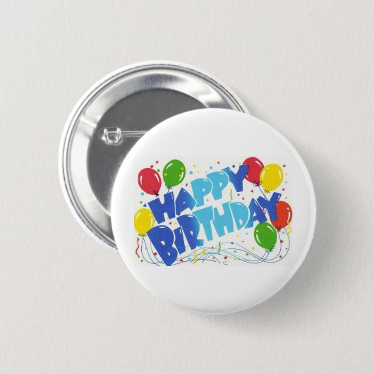 Badge Rond 5 Cm Joyeux anniversaire (Devant & derrière)