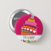 Badge Rond 5 Cm Joyeux anniversaire (Devant & derrière)