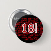Badge Rond 5 Cm Joyeux anniversaire 18 (Devant & derrière)